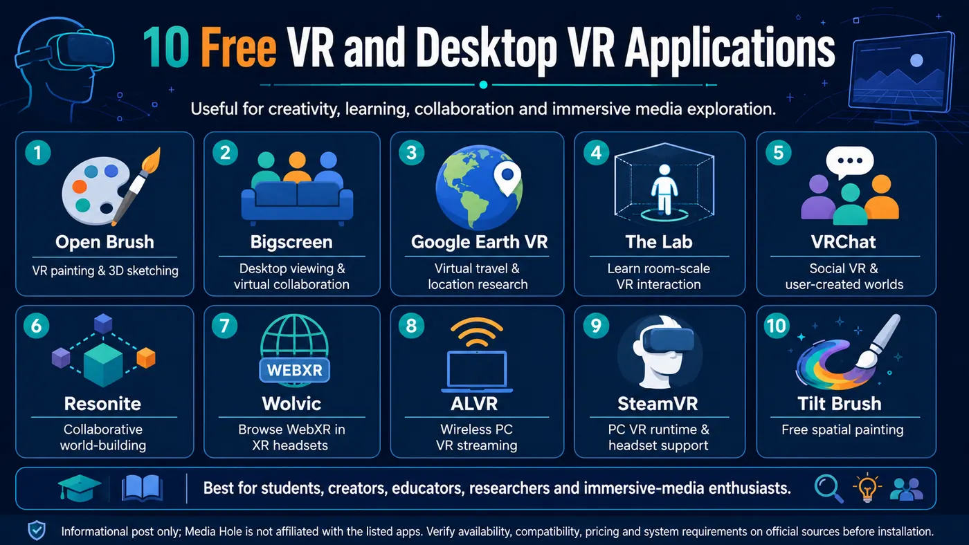 10 Free VR and Desktop VR Applications for Creativity, Learning and Immersive Media