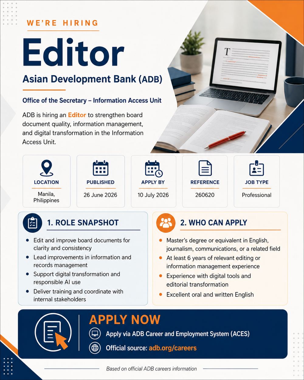 Editor – Information Access Unit (Office of the Secretary)