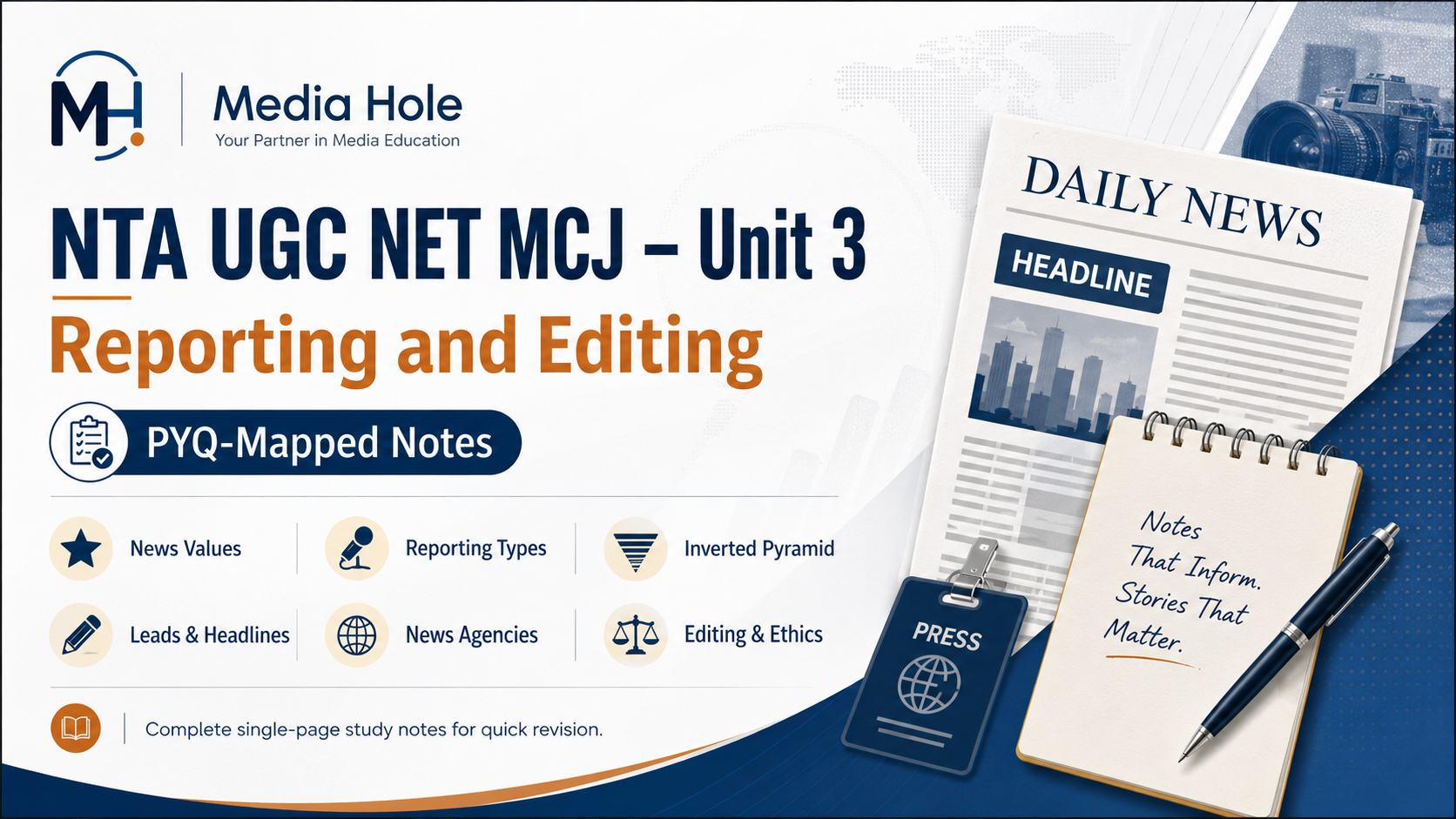 NTA UGC NET MCJ Unit 3: Reporting and Editing