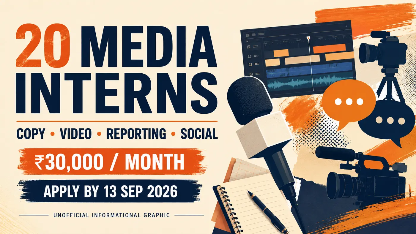 Rajasthan DIPR Young Intern Programme 2026 — 20 Media Internships