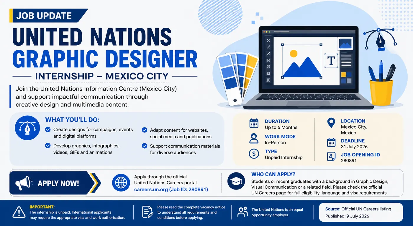 United Nations Hiring Graphic Designer Intern – Mexico City